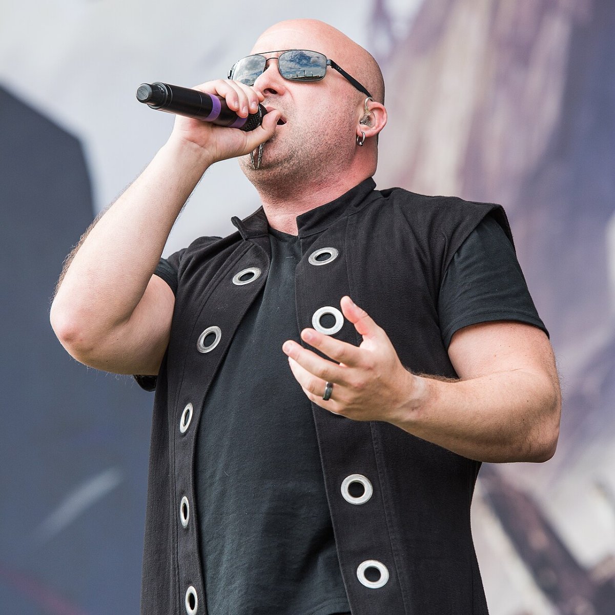 David Draiman of Disturbed on stage in 2016