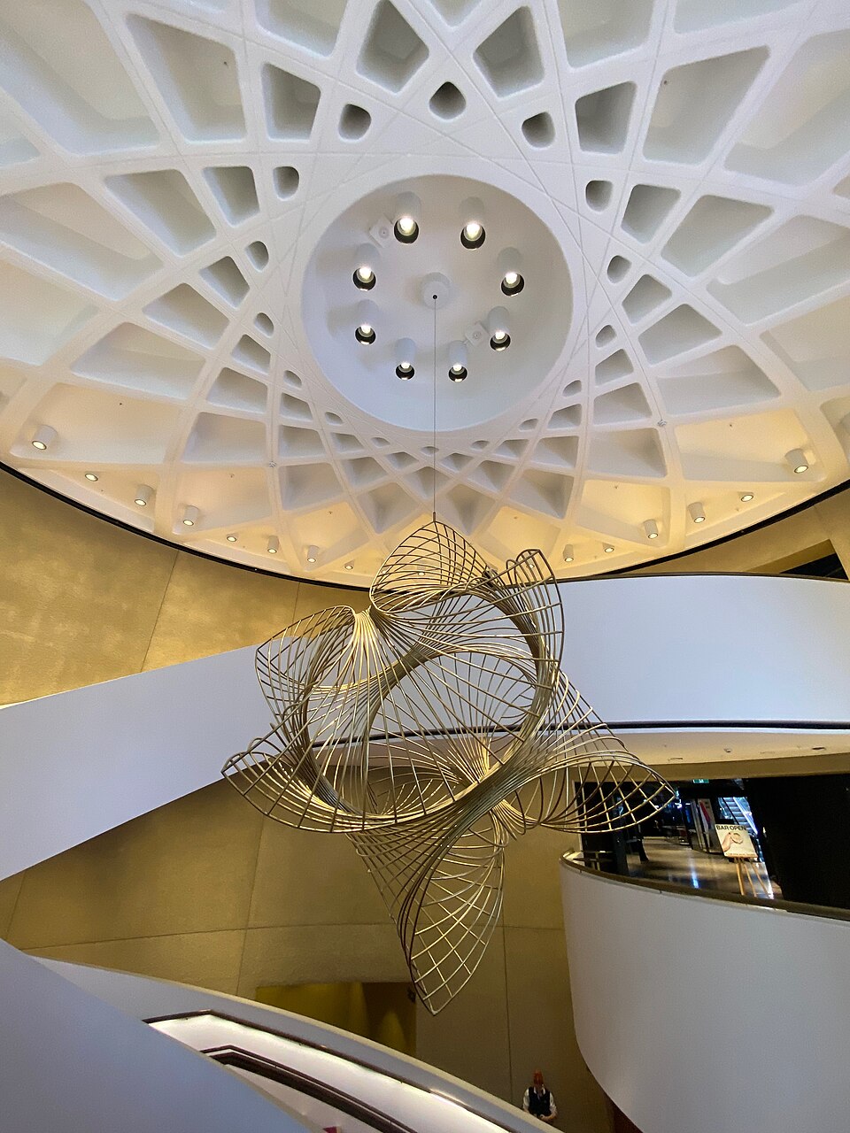 Domed foyer ceiling of the Theatre Royal Sydney, where Debra Byrne played Fantine in the first Australian Les Misérables